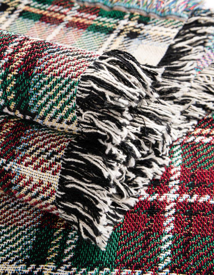 Detail image of 4' 6 x 6' Stewart Dress Plaid Tartan Throw Blanket