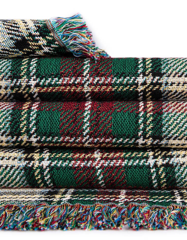 Detail image of 4' 6 x 6' Stewart Dress Plaid Tartan Throw Blanket