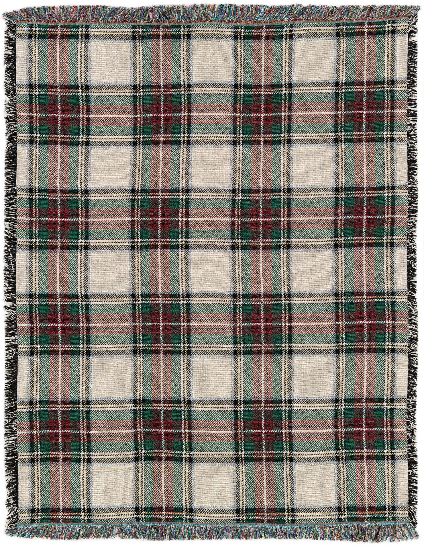 Primary image 4' 6 x 6' Stewart Dress Plaid Tartan Throw Blanket