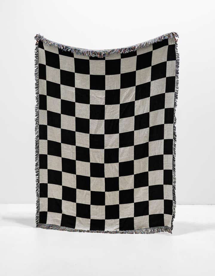 4' 6 x 6' Racing Check Throw Blanket