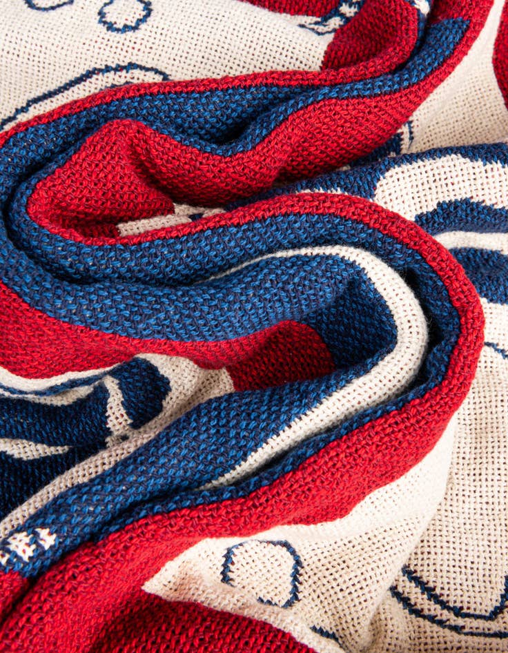 Detail image of 4' x 5' 9 Nautical Fish Throw Blanket