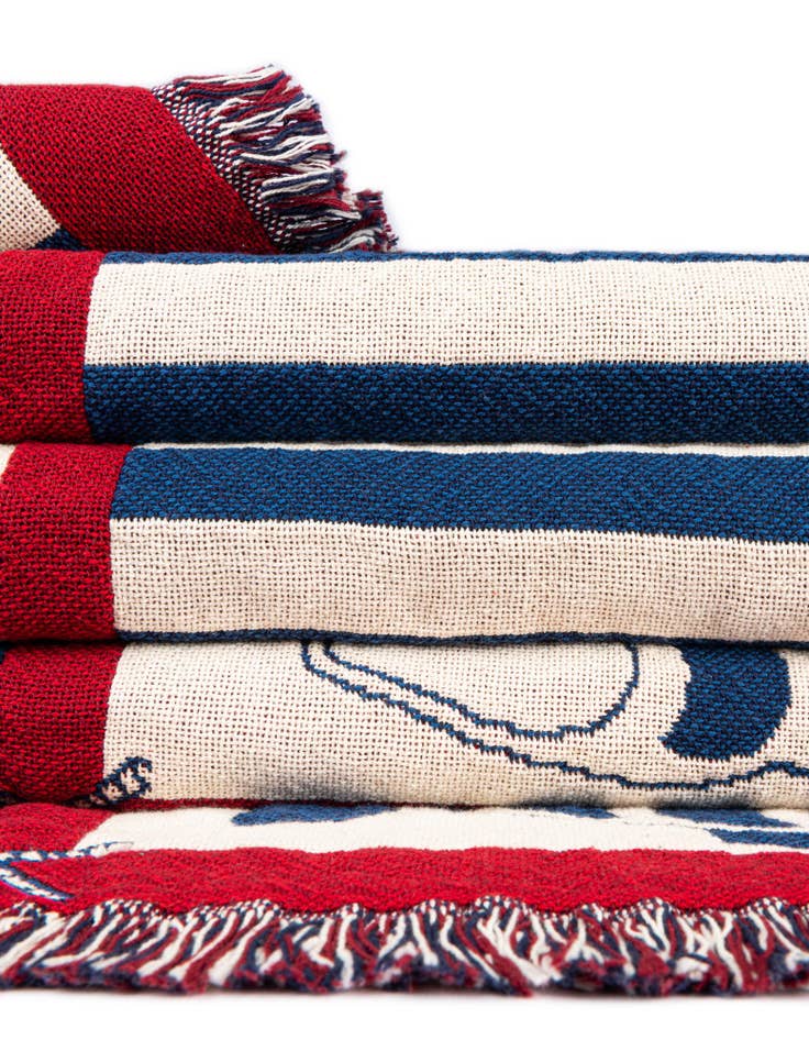 Detail image of 4' x 5' 9 Nautical Fish Throw Blanket