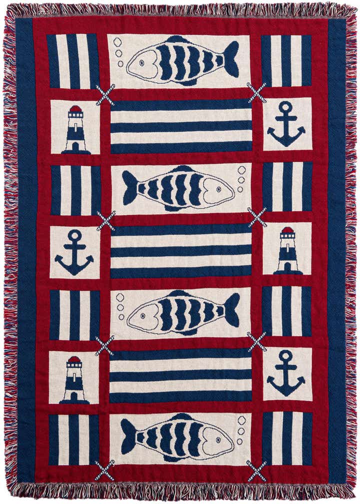 125cm x 175cm Nautical Fish Throw Blanket