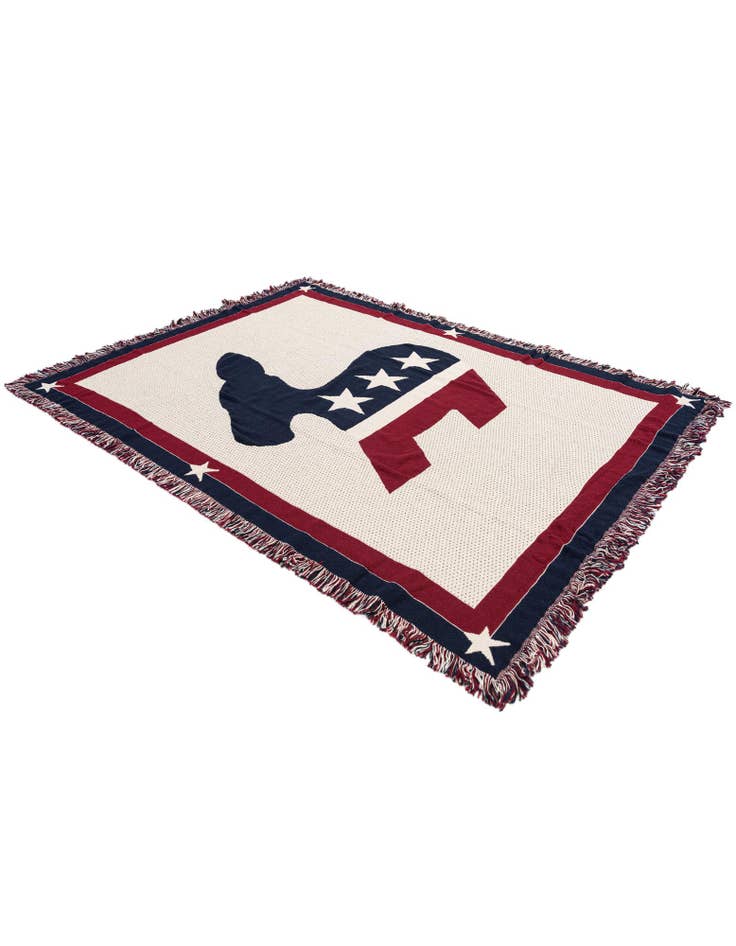 Detail image of 4' 6 x 6' Democratic Logo Throw Blanket