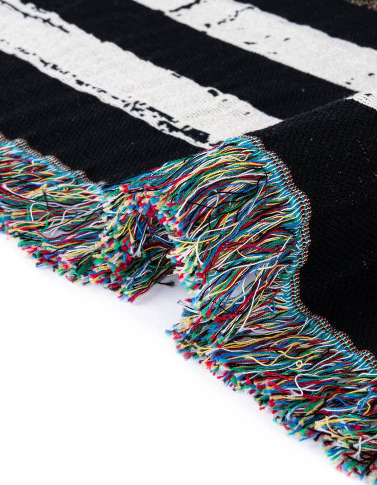 Detail image of 4' 6 x 6' Camo Stripe Flag Throw Blanket