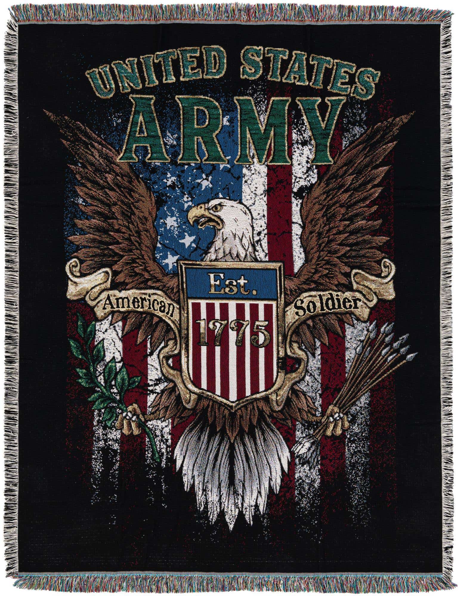4' 6 x 6' Army Strong Throw Blanket