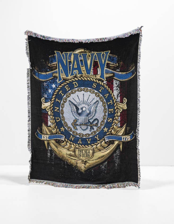 Detail image of 4' 6 x 6' Navy Strong Throw Blanket