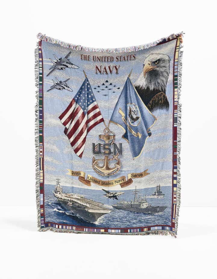 4' 6 x 6' US Navy Throw Blanket