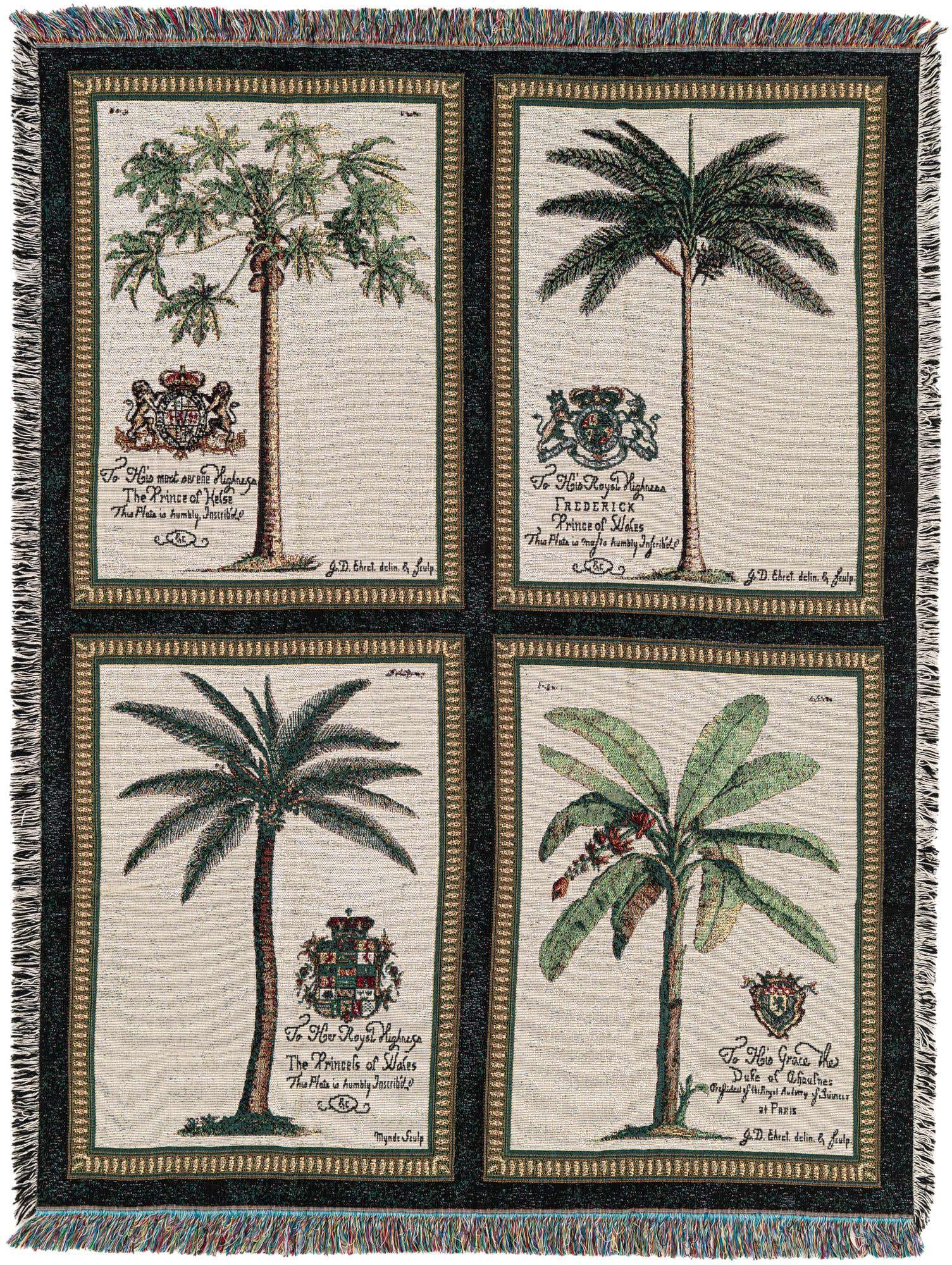 4' 6 x 6' Royal Palms Throw Blanket