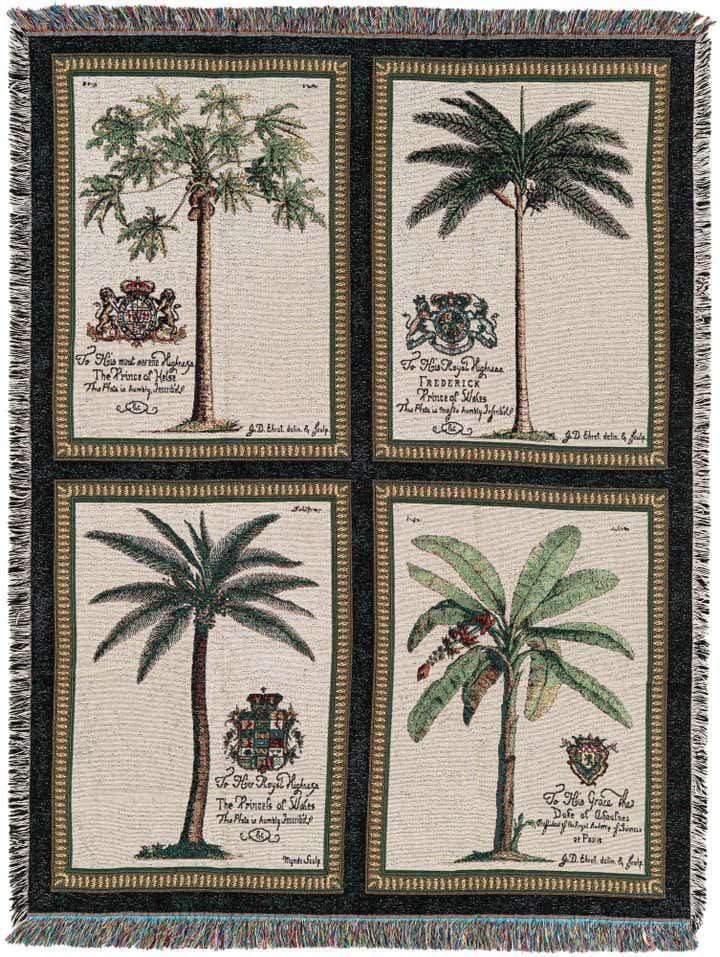 135cm x 185cm Royal Palms Throw Blanket