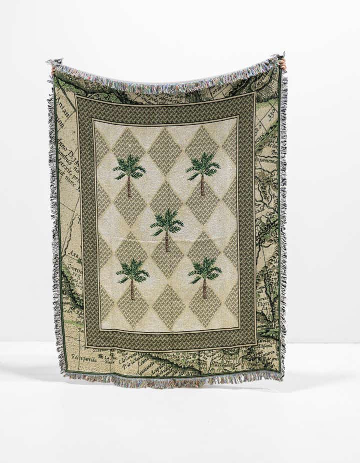 135cm x 185cm Colonial Palms Kuscheldecke