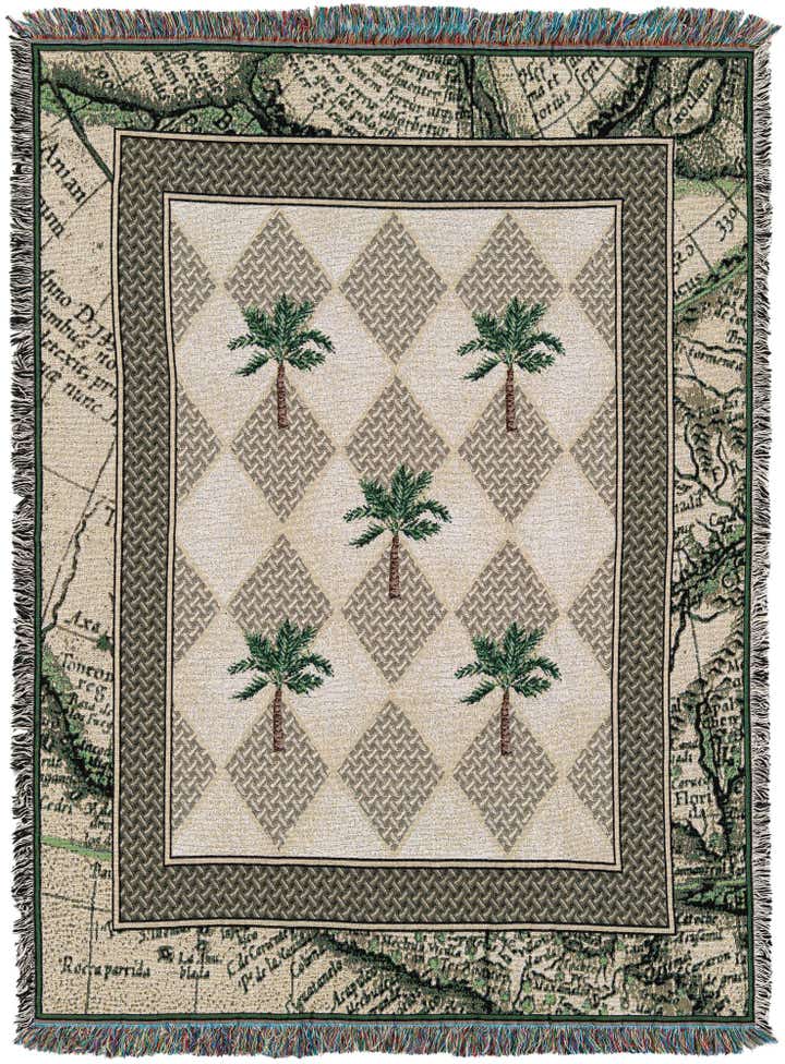 135cm x 185cm Colonial Palms Kuscheldecke
