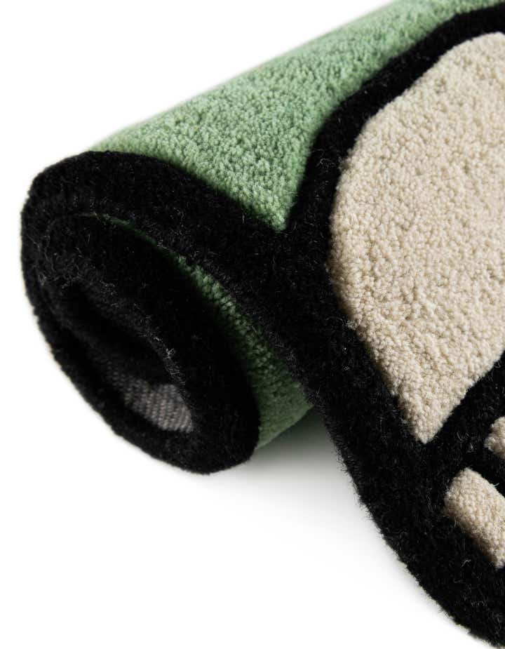 1' 7 x 3' 1 Happy Rugs Boba Tea Wool Freeform Mat