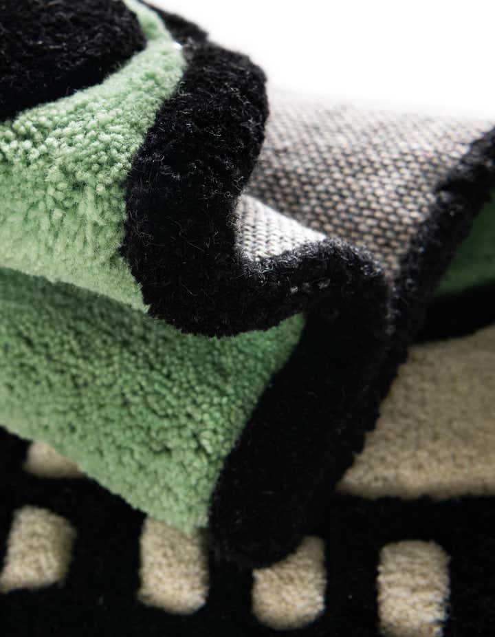 1' 7 x 3' 1 Happy Rugs Boba Tea Wool Freeform Mat