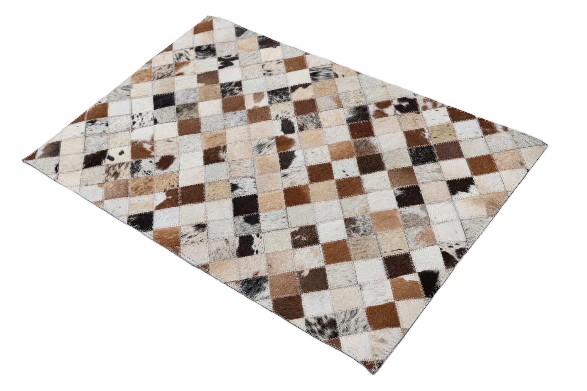 2' x 3' Cowhide Leather Rug