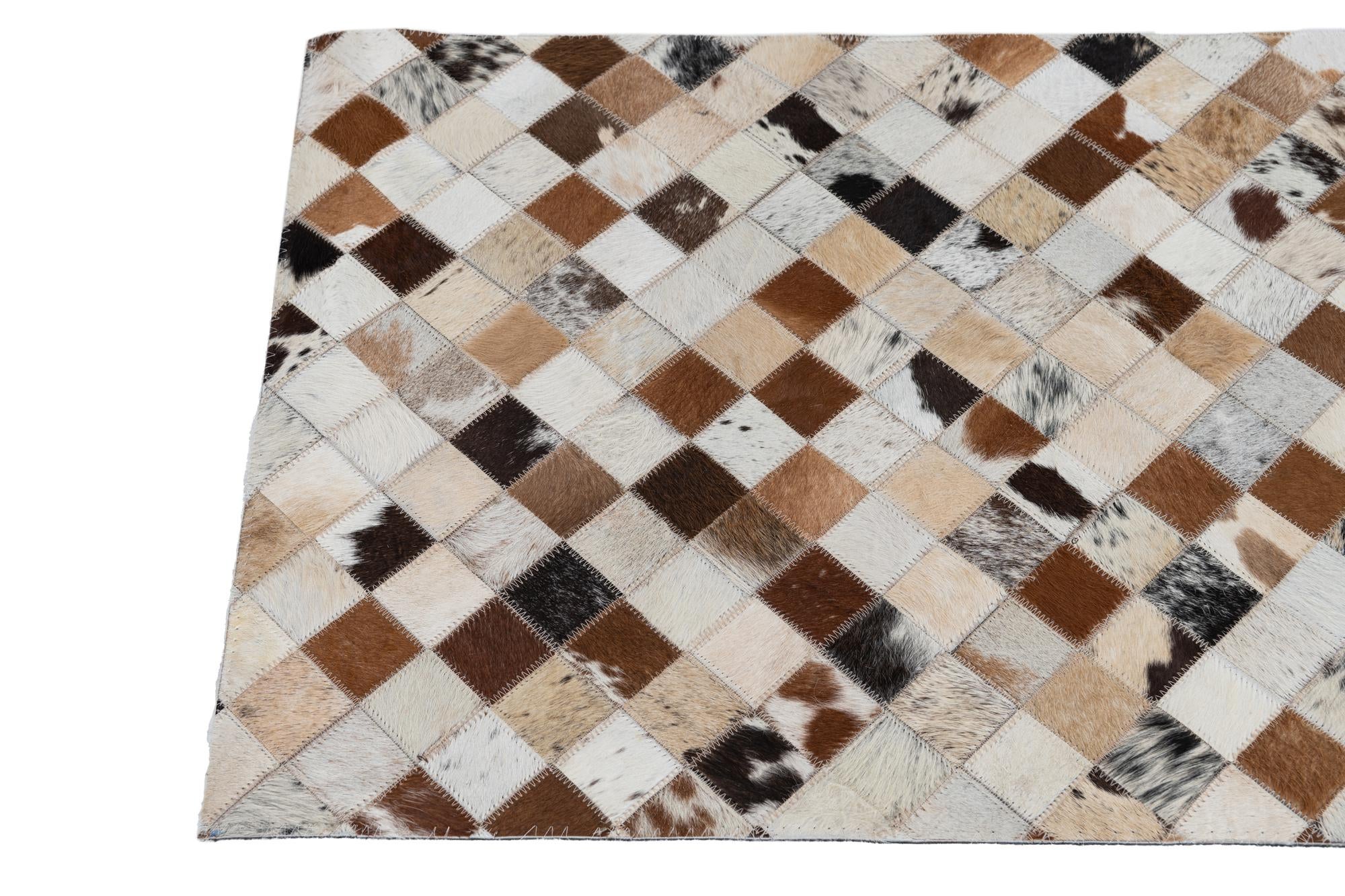 2' x 3' Cowhide Leather Rug
