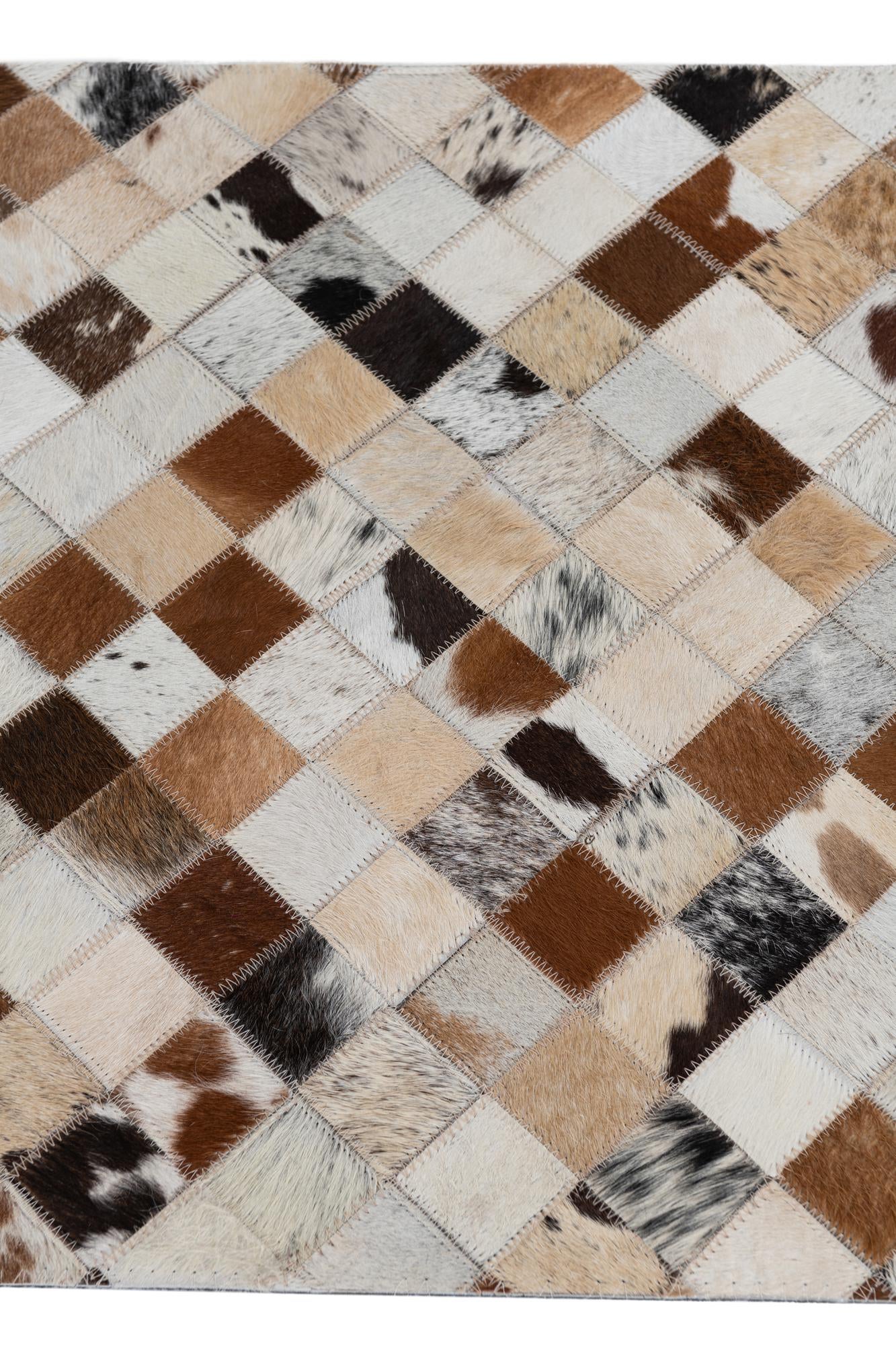 2' x 3' Cowhide Leather Rug