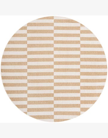 Ainsley · Striped geometric Outdoor Rug, taupe and ivory