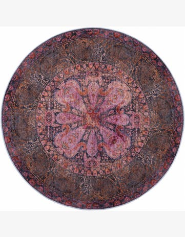 Alamosa · Paisley medallion rug, pink and charcoal