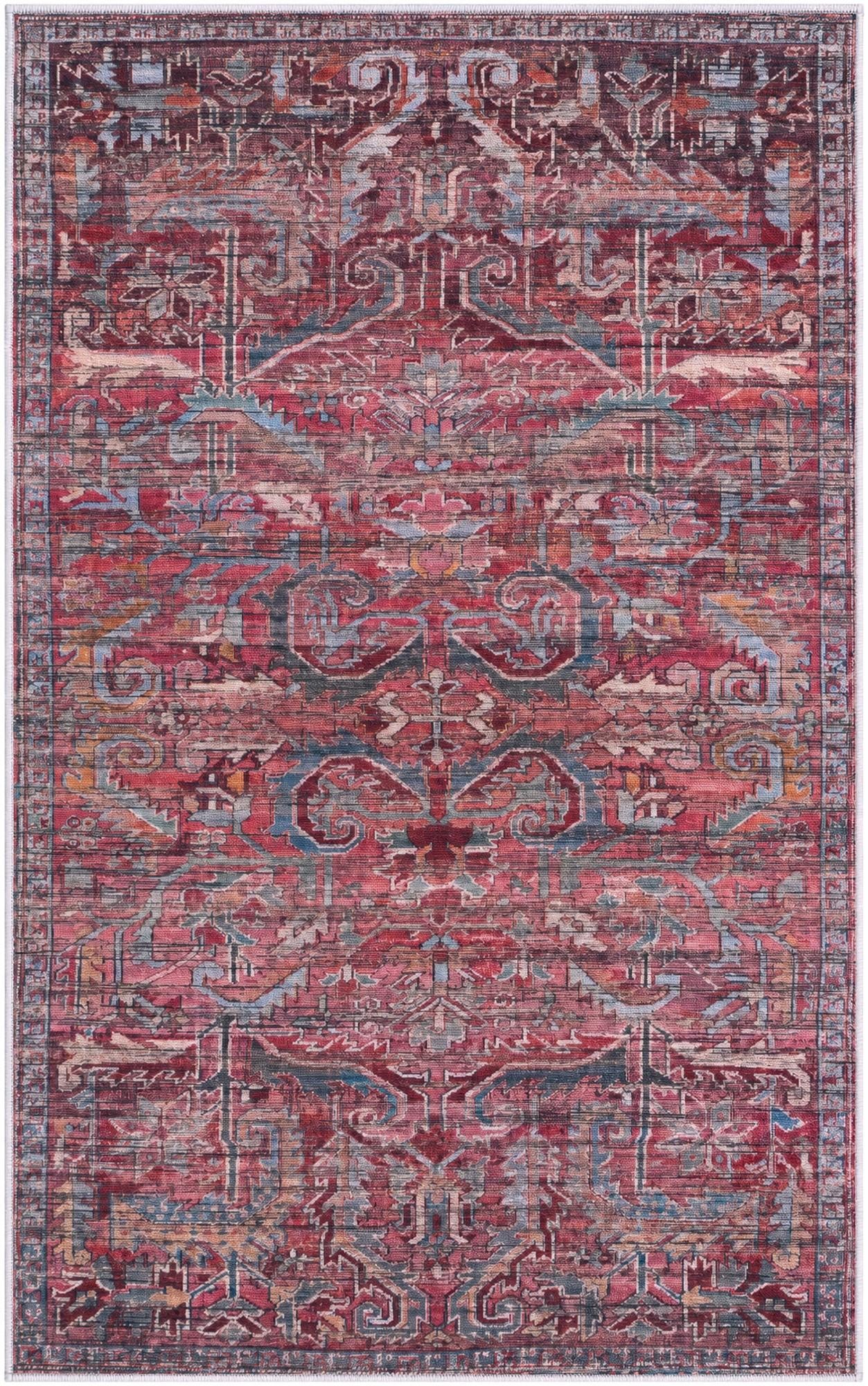 Alcove · Medallion rug, rust and blue