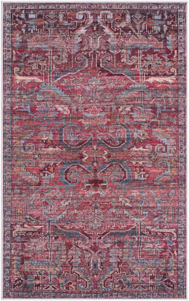 3' 3 x 5' 3 Alcove · Medallion rug, rust and blue