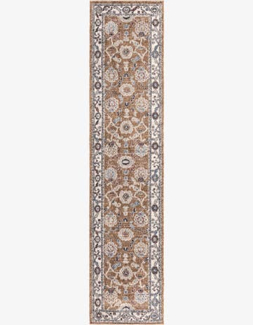 Almond Beige Eco Traditional Runner Rug