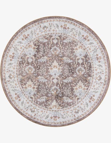 Almond Brown Timeless Round Rug