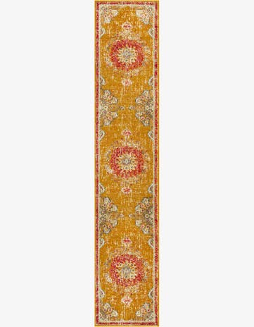 2' 7 x 13' Amberley · Border rug, yellow