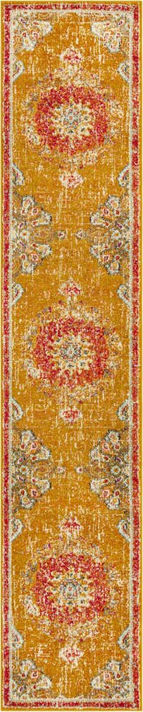 2' 7 x 13' Amberley · Border rug, yellow