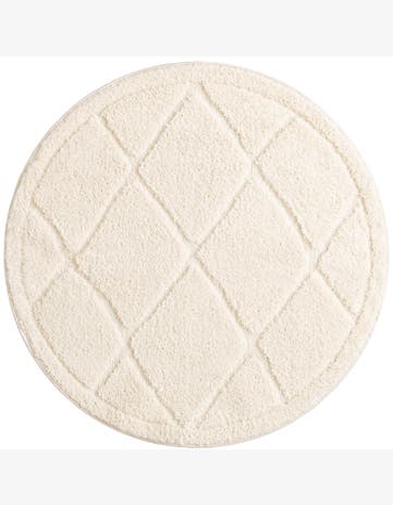 4' x 4' Ancrum · Diamond lattice Shag Rug, ivory