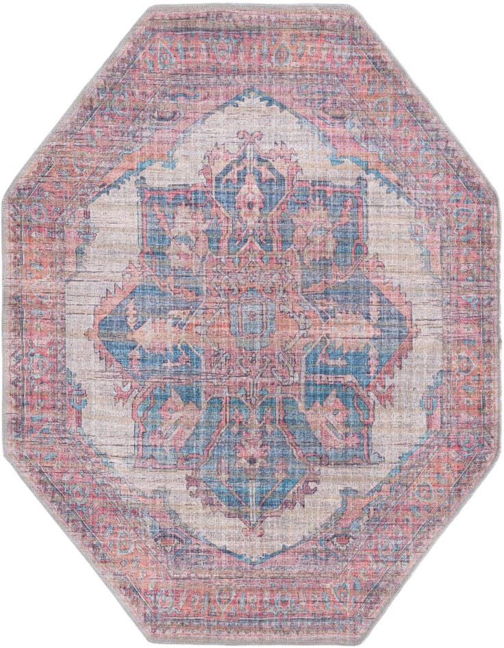 Detail image of 5' 3 x 5' 3 Washable Nostalgia Octagon Rug