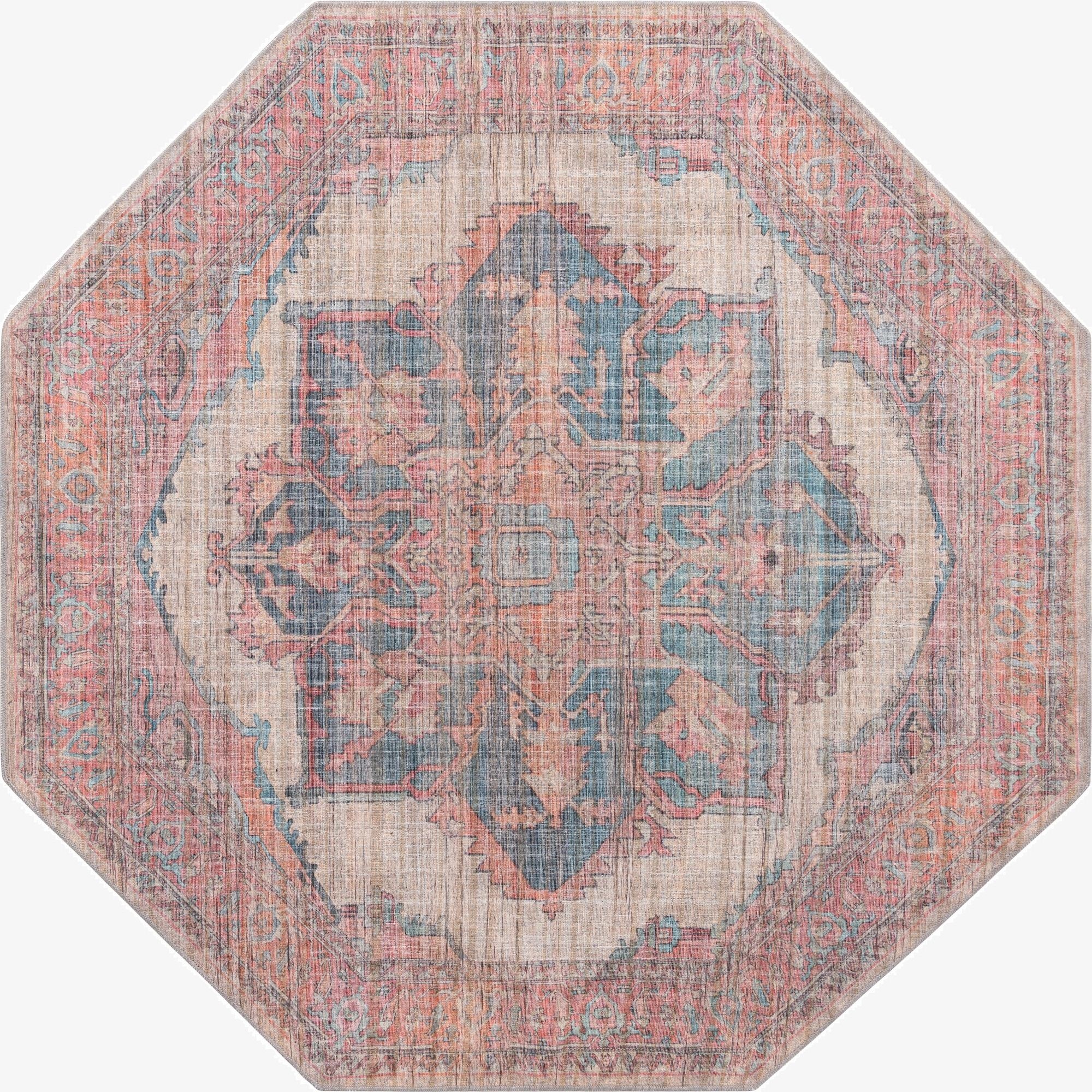 7' 10 x 7' 10  Washable Nostalgia Octagon Rug