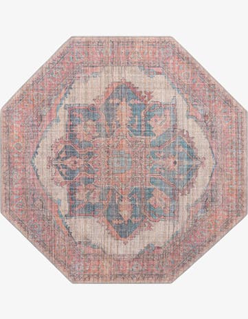 Antique Beige Washable Nostalgia Octagon Rug