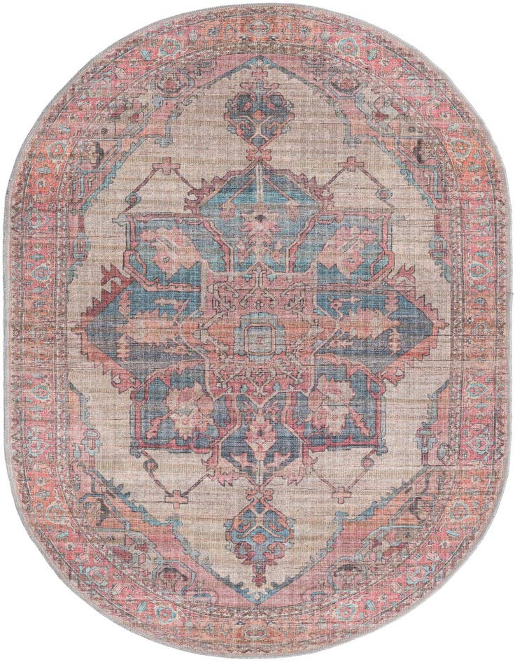 Detail image of 4' x 6' Washable Nostalgia Oval Rug