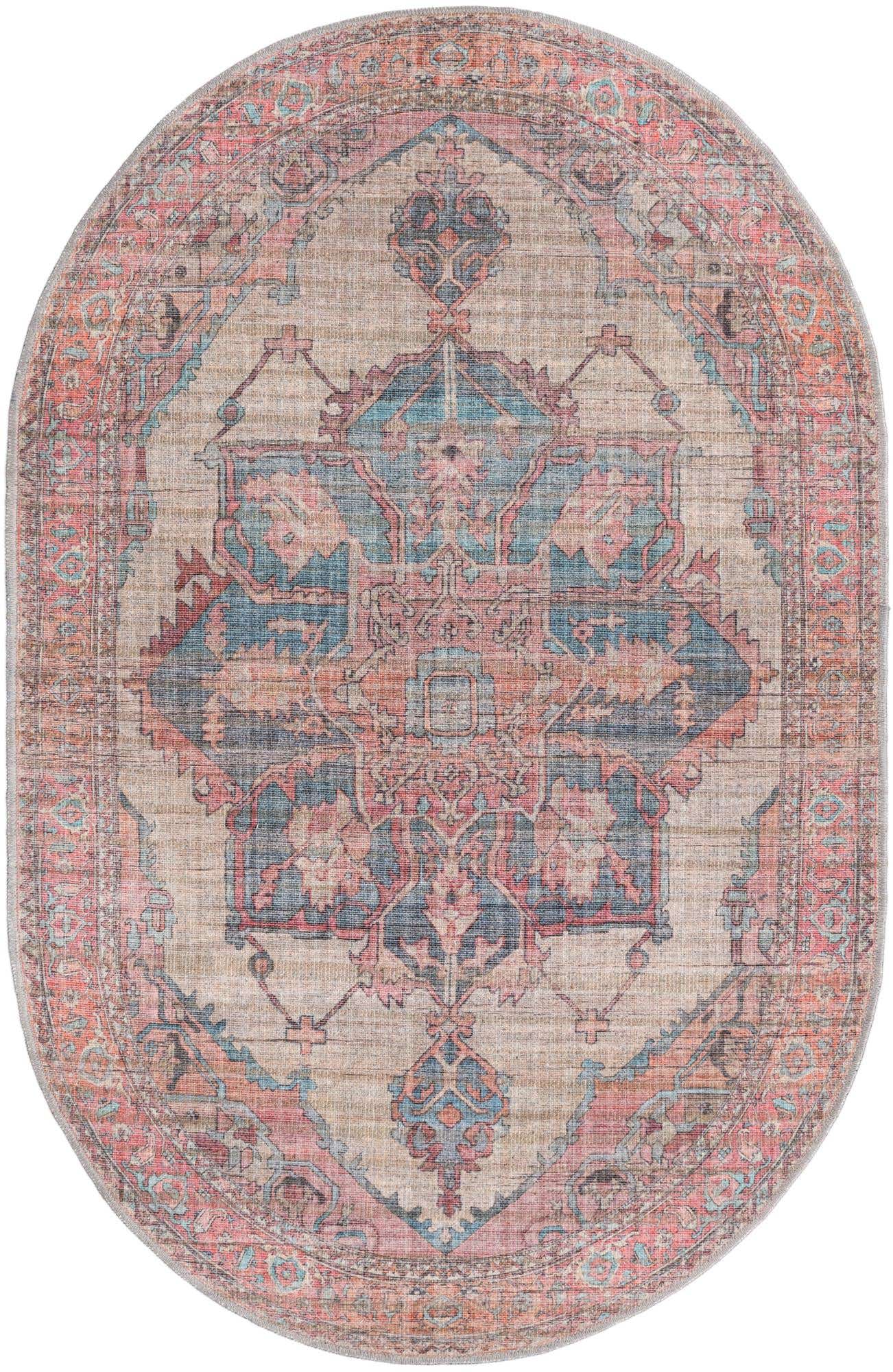 4' x 6' Washable Nostalgia Oval Rug