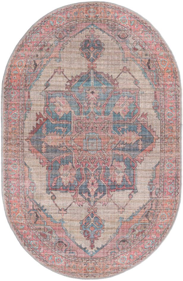 Detail image of 4' x 6' Washable Nostalgia Oval Rug