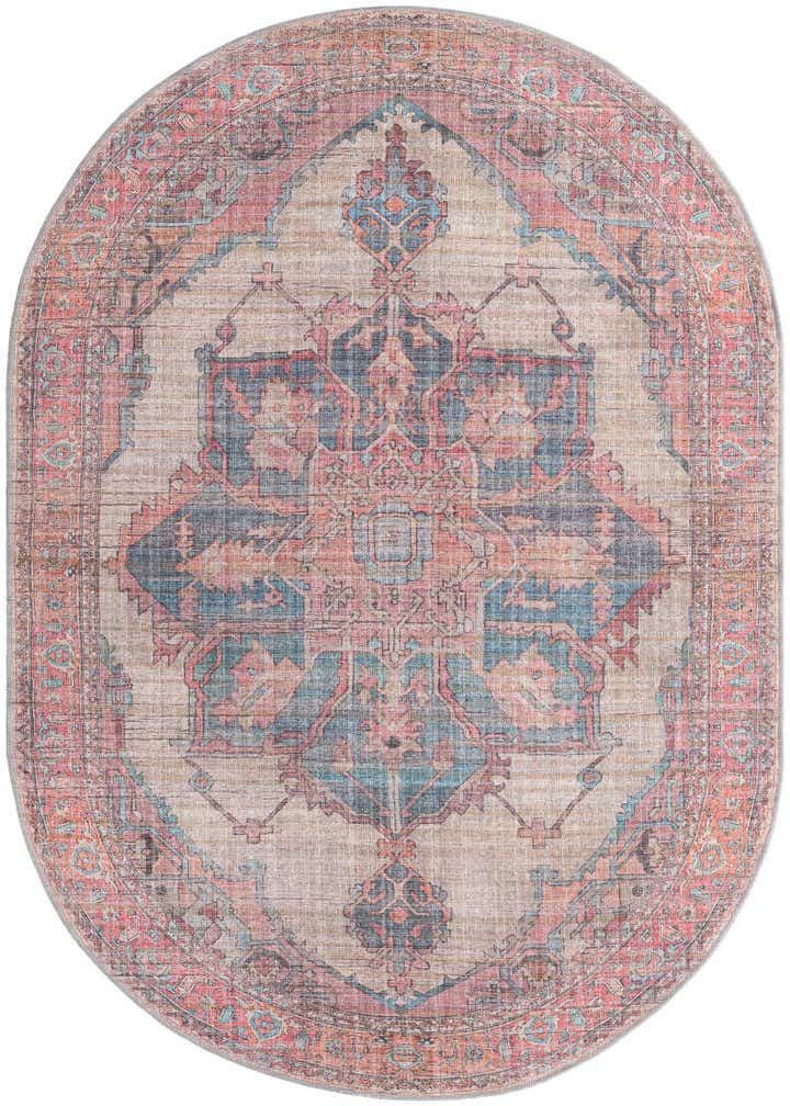 5' 3 x 8' Washable Nostalgia Oval Rug