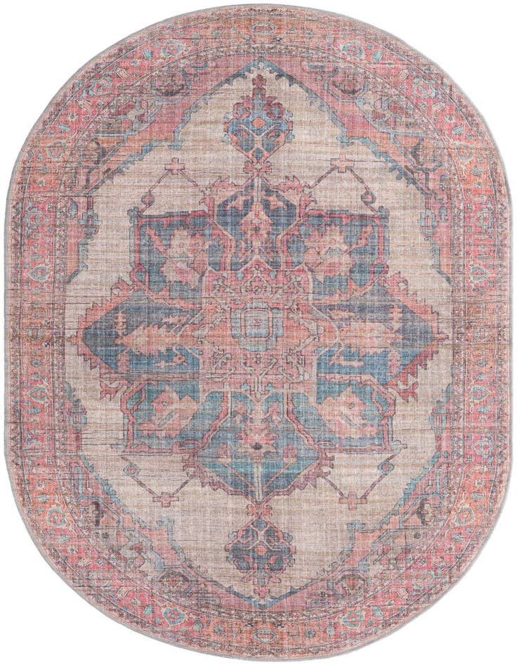 Detail image of 5' 3 x 8' Washable Nostalgia Oval Rug