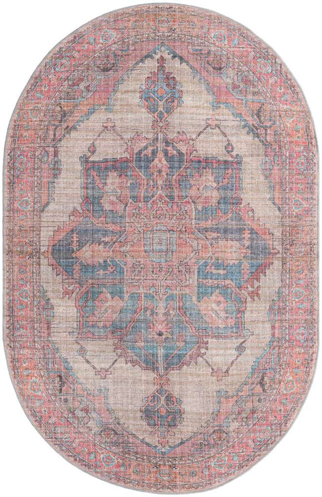 5' 3 x 8' Washable Nostalgia Oval Rug