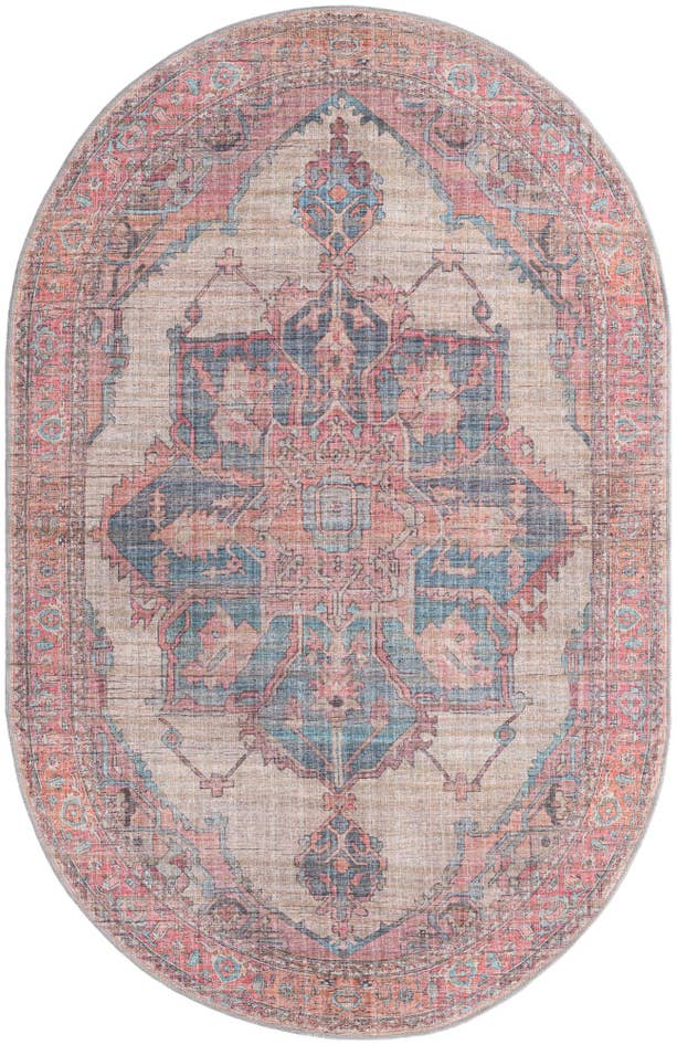 Detail image of 5' 3 x 8' Washable Nostalgia Oval Rug