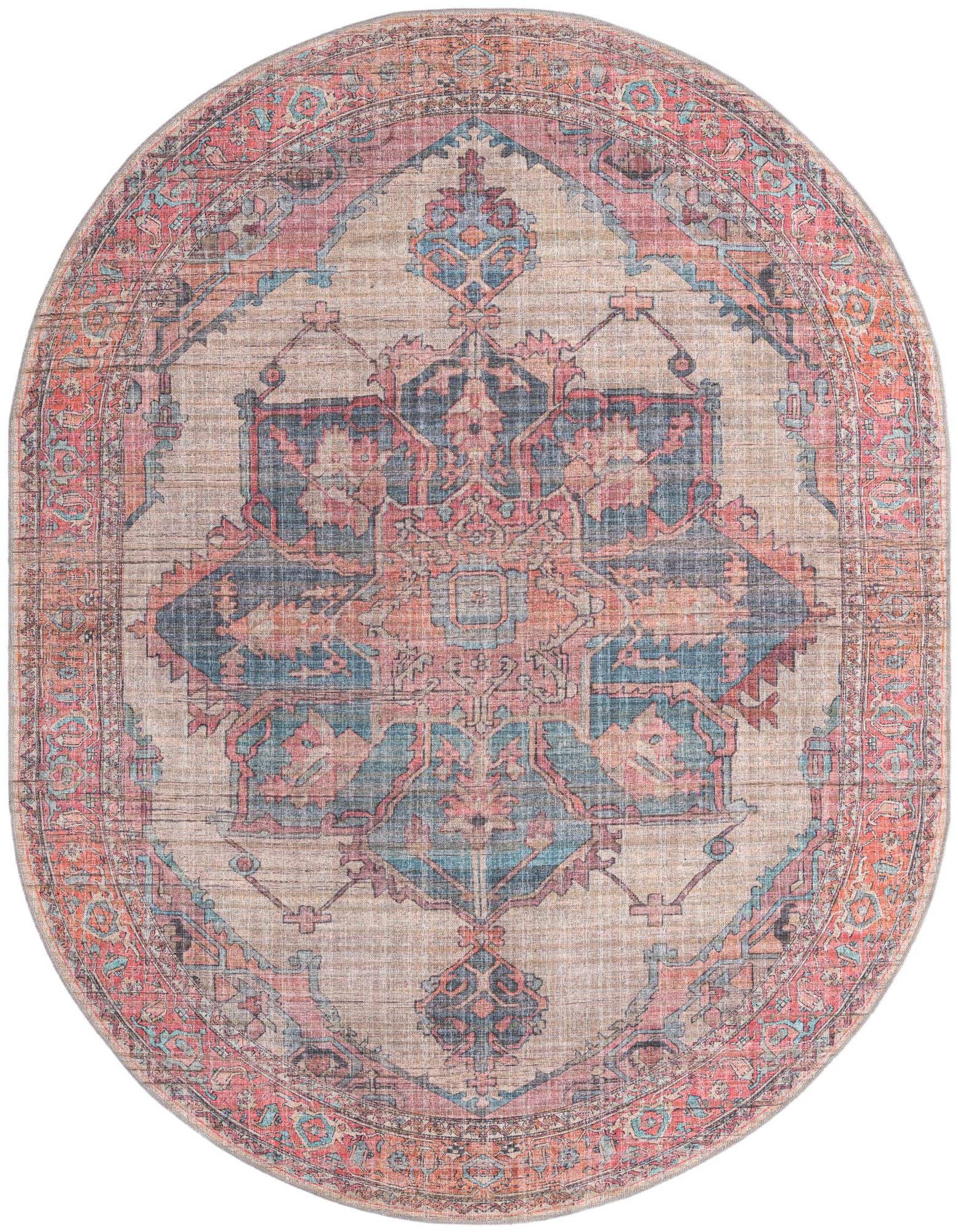 7' 10 x 10' Washable Nostalgia Oval Rug