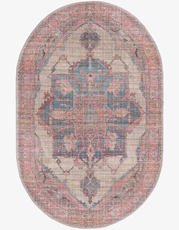 4' x 6' Washable Nostalgia Oval Rug