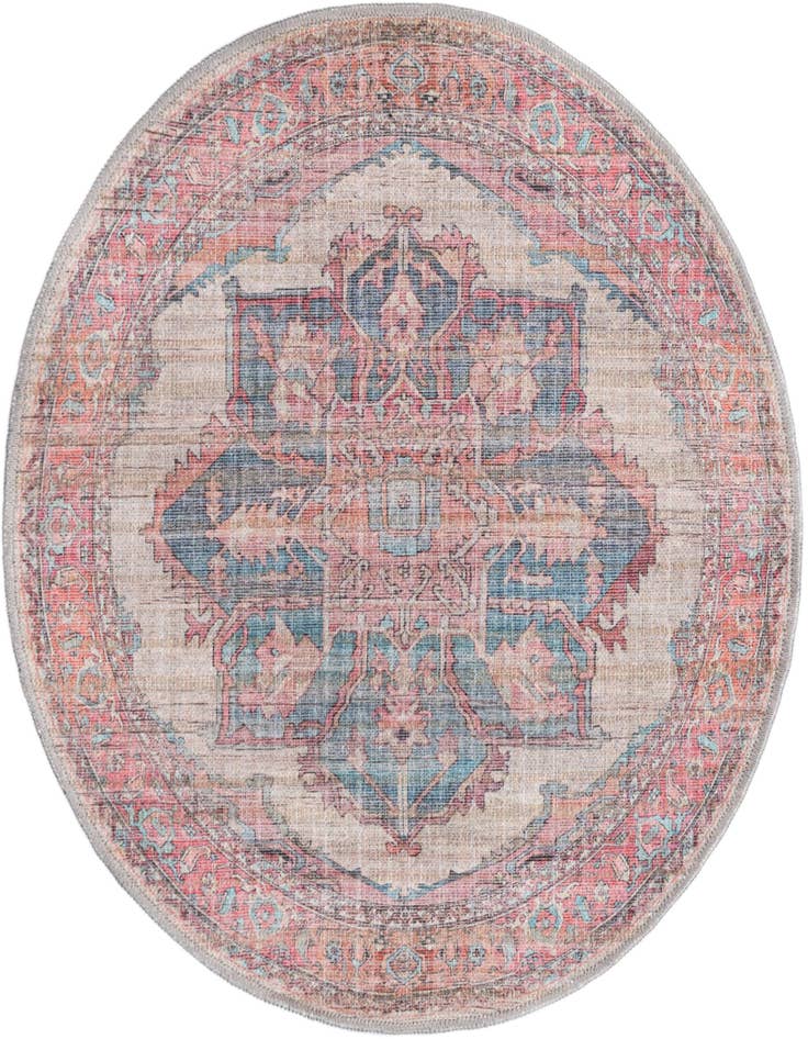 Detail image of 3' 3 x 3' 3 Washable Nostalgia Round Rug