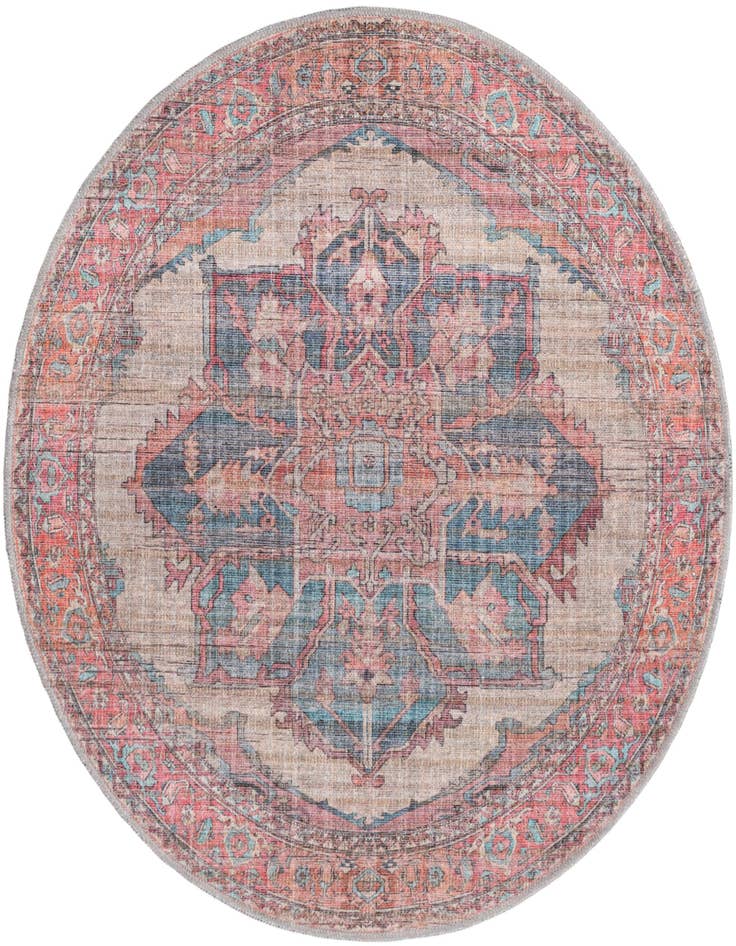 Detail image of 4' x 4' Washable Nostalgia Round Rug