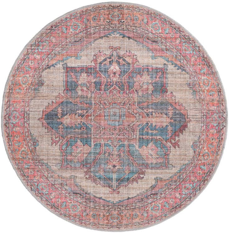 Detailansicht von 120cm x 120cm Waschbar Nostalgia Rund Teppich