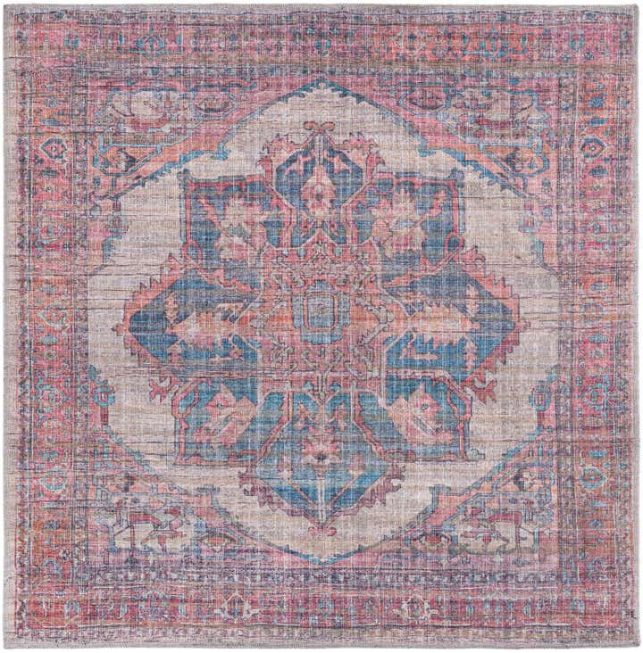 5' 3 x 5' 3 Washable Nostalgia Square Rug