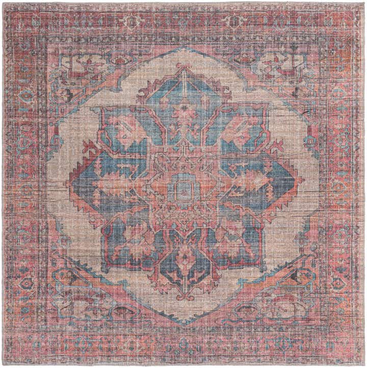 7' 10 x 7' 10 Washable Nostalgia Square Rug