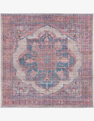 Antique Beige Washable Nostalgia Square Rug