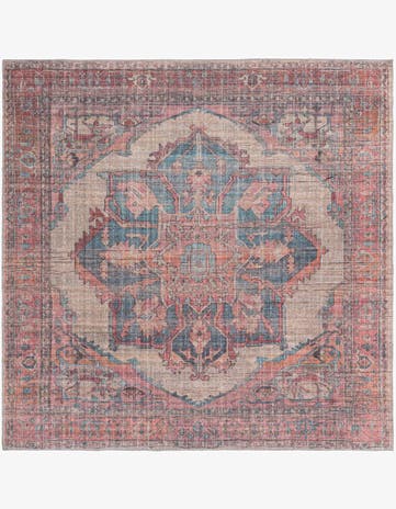 7' 10 x 7' 10 Washable Nostalgia Square Rug