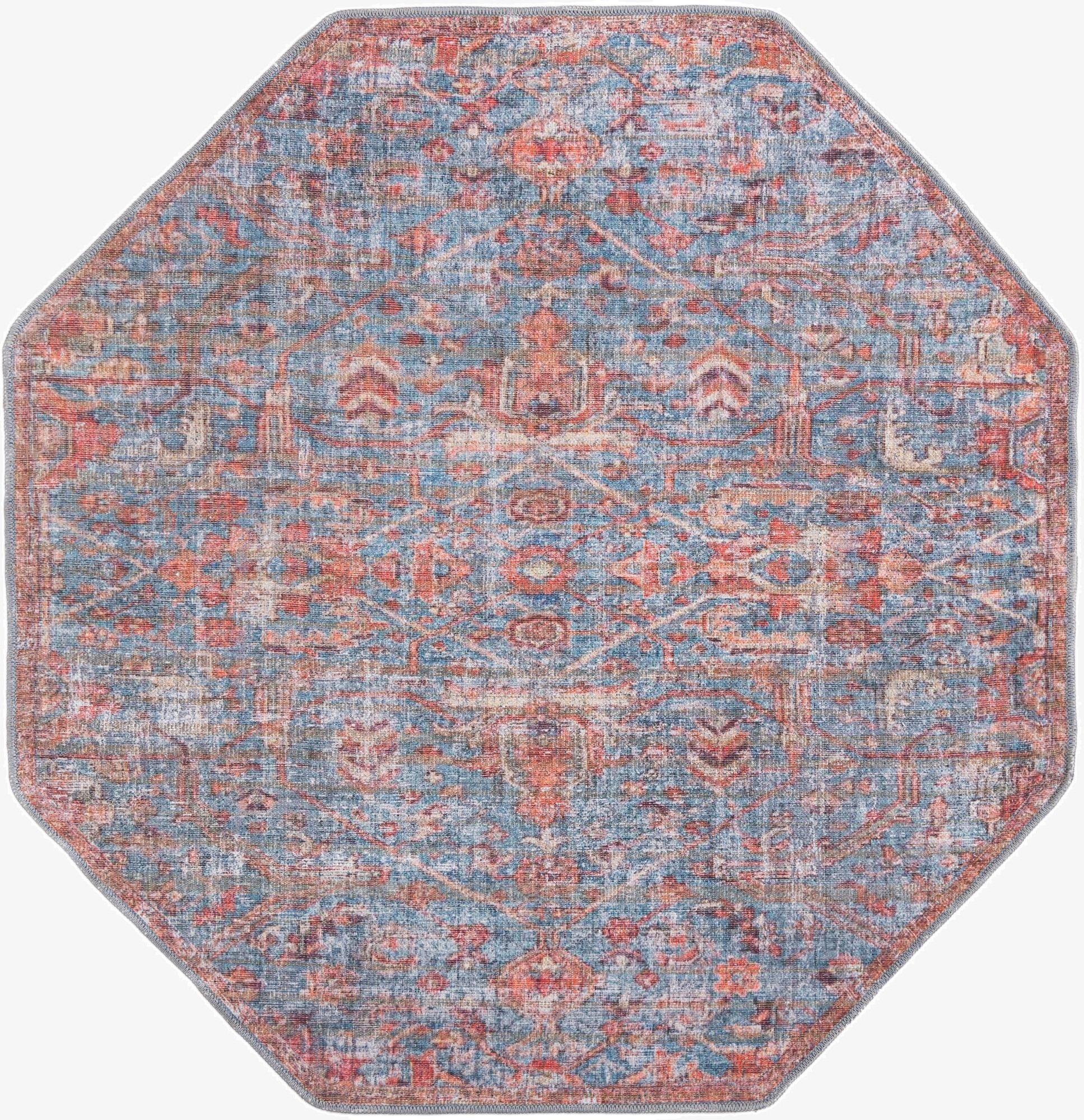 5' 3 x 5' 3  Washable Nostalgia Octagon Rug